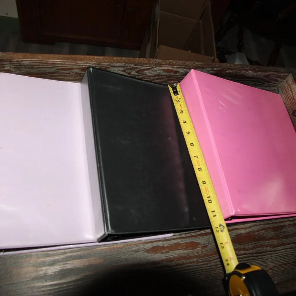 Set of Pink, Black & Light Pink Binders